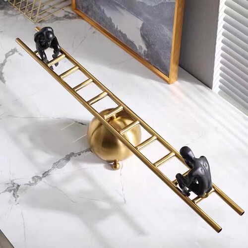 Modern simple creative meditator character ornaments light luxury living room model room wine cabinet entrance TV cabinet decorations