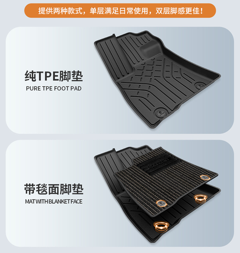 Suitable for Fang Cheng Bao Titanium 7, Titanium 3, and Leopard 5 Flash Charging Version Vehicles, All-Weather Tpe Car Floor Mats and Trunk Mats
