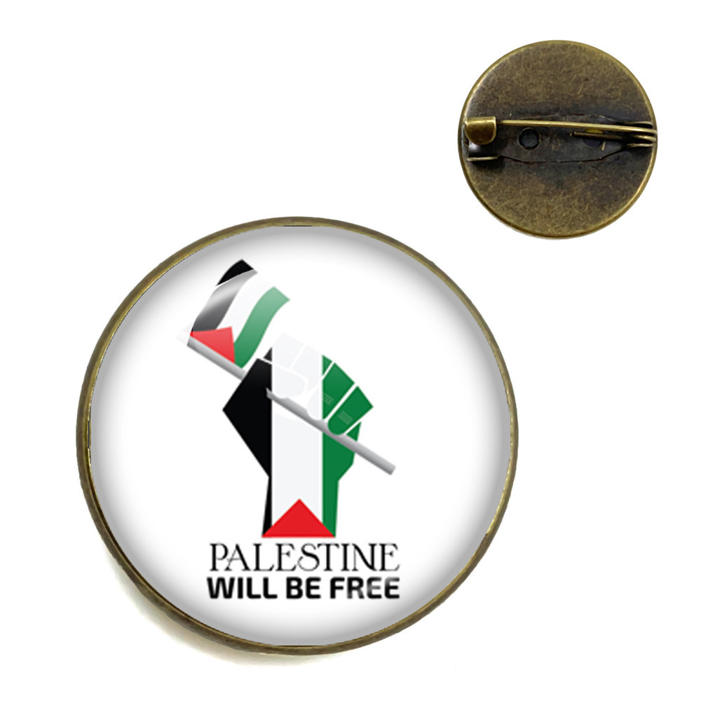 Transfronterizo pin bandera palestina vidrio personalidad arte insignia broche accesorios hombres mujeres broche