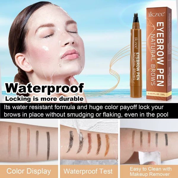 Cross-border ikzee4 fork eyebrow pencil durable waterproof sweat-proof non-faint easy to draw wild anti-real eyebrow fork liquid eyebrow pencil