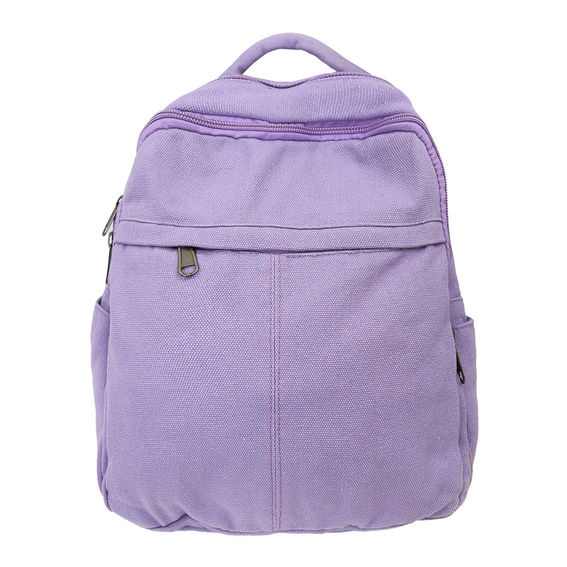 Mochila de lona para mujer 2024 nueva moda al aire libre viaje pequeño mochila casual todo fósforo clase mochila escolar marea