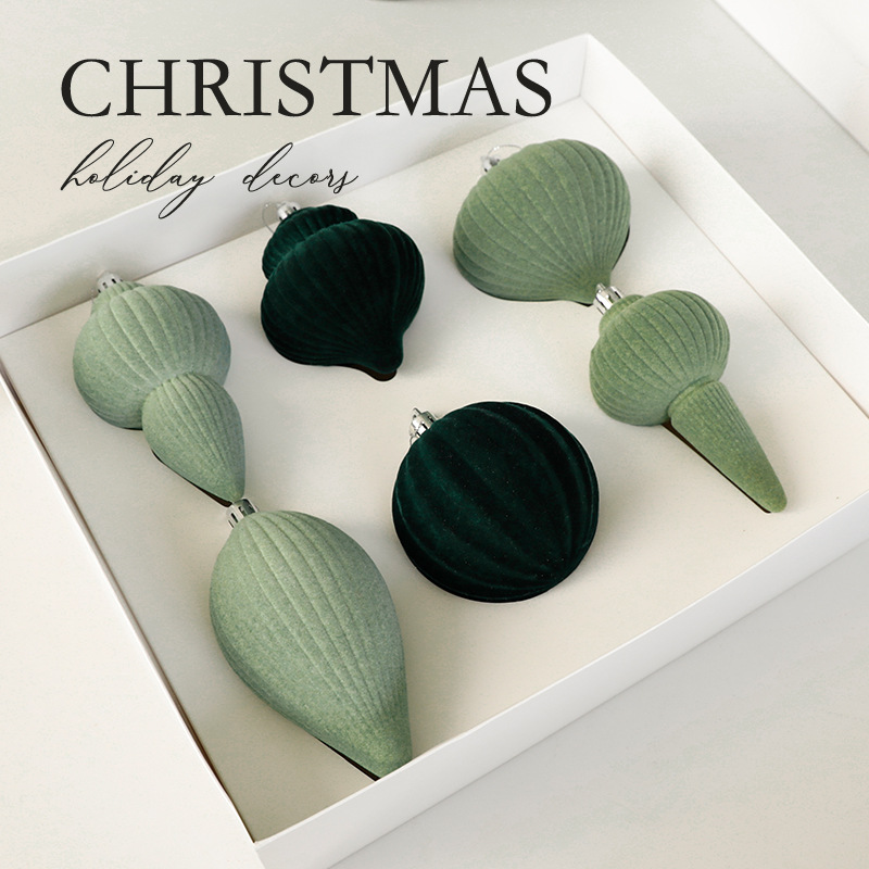 Fronteriza alienígena floquete bola de Navidad árbol de Navidad pequeño colgante vino rojo tinta verde bola de Navidad floquete decoración de Navidad