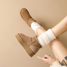 秋冬真皮雪地靴女2025年冬季新款皮毛一体加绒加厚保暖棉鞋短靴子