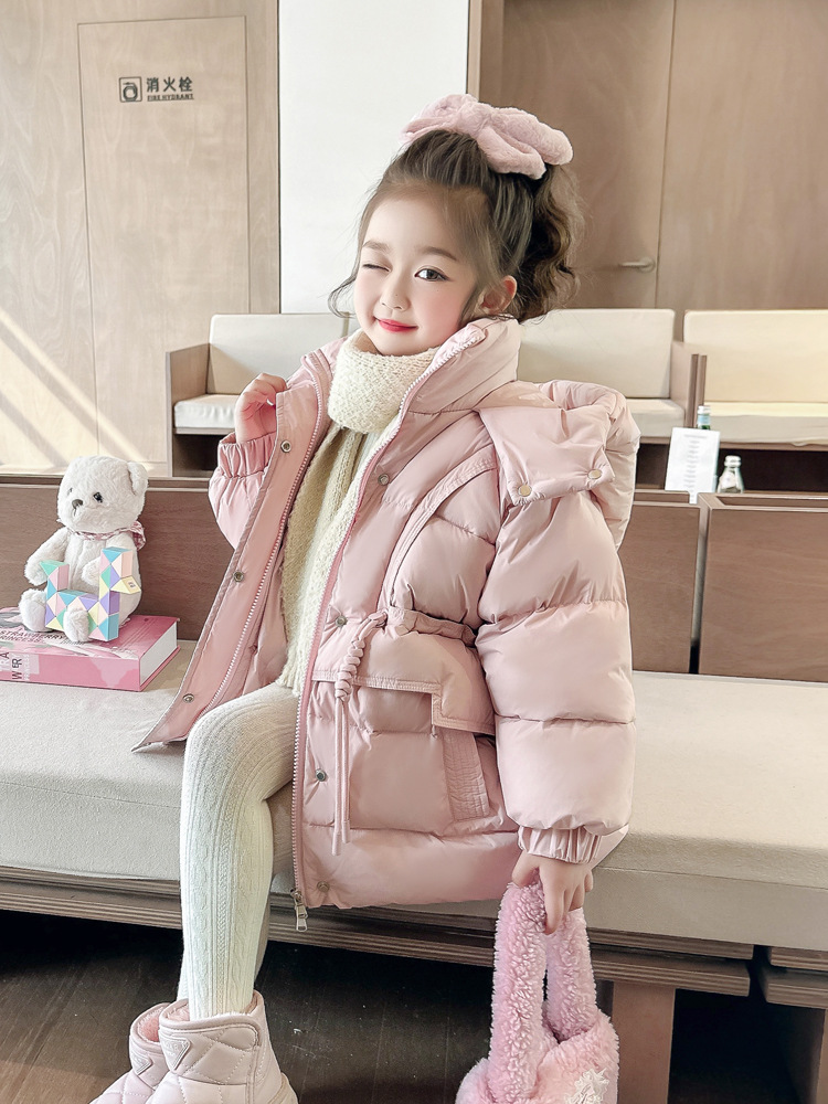 Chaqueta de plumón para niñas invierno 2025 nuevo estilo de moda de estilo occidental bebé calentamiento de invierno para niños invierno abrigo grueso