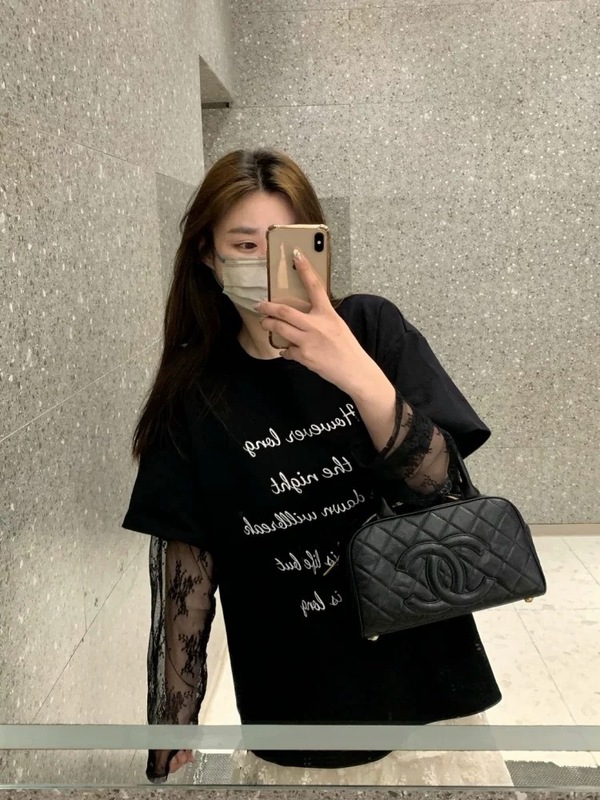 黑色假两件蕾丝拼接短袖t恤女夏2025新款小众慵懒风港味chic上衣|undefined