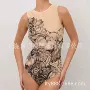 连体裸色无袖新款泳衣