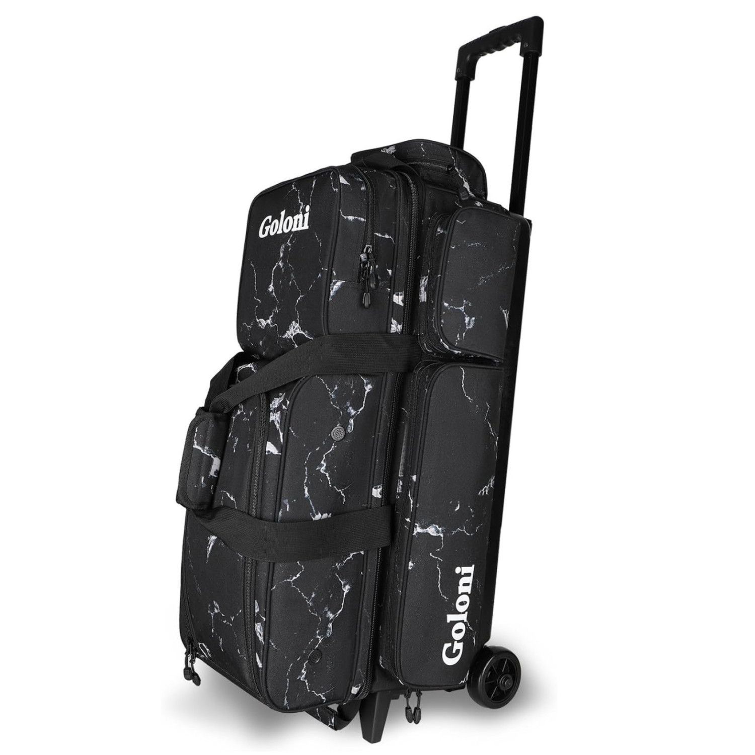 Goloni Bowling Three-Ball Pull Rod Can Hold 3 Balls, Bowling Pull Rod Case, Three-Ball Drag Bag, Large Capacity, Double Layer