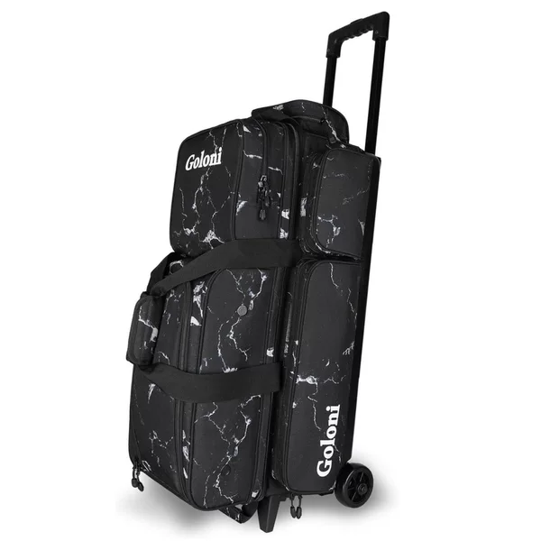 Goloni Bowling Three-Ball Pull Rod Can Hold 3 Balls, Bowling Pull Rod Case, Three-Ball Drag Bag, Large Capacity, Double Layer