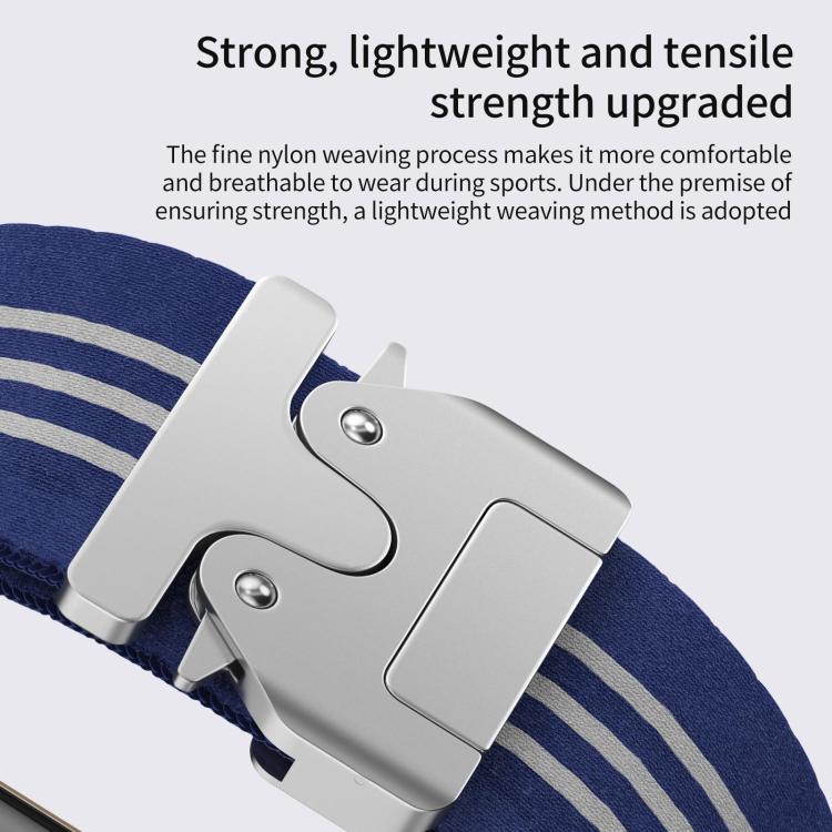 xDfind paracaídas hebilla trenzada correa de tres rayas para Apple Watch 42 / 44 / 45 / 46 / 49mm / A