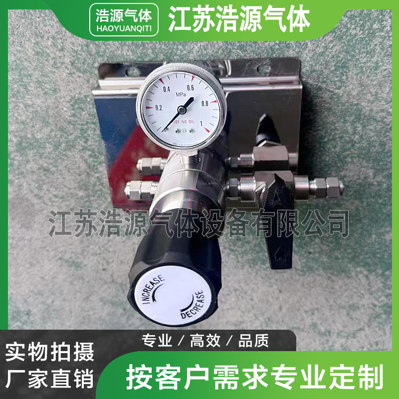 氮气氧气氩气氢气不锈钢二级终端减压阀316L面板调压阀单表减压器