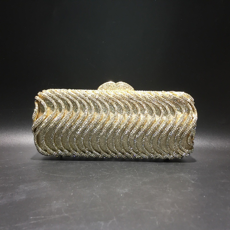 Bolsa de diamante de agua de patrón S bolsa de cena de cristal de metal bolsa de diamantes hecha a mano bolsa de pulsera Aliexpress damas