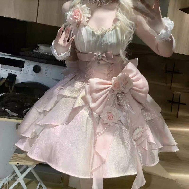 ローズハート JSK プリンセスドレス 小さな花嫁 ロリータデザイン LO ドレス 逃亡プリンセス 誕生日パーティー かわいいドレス|undefined