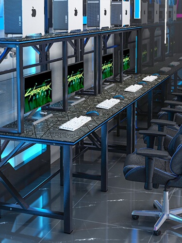 G3YN Gaming Hotel Desk Internet Cafe Double Desk Liquid Cooling Case Desk Double Layer Computer Desk Gaming Hall Desktop Computer