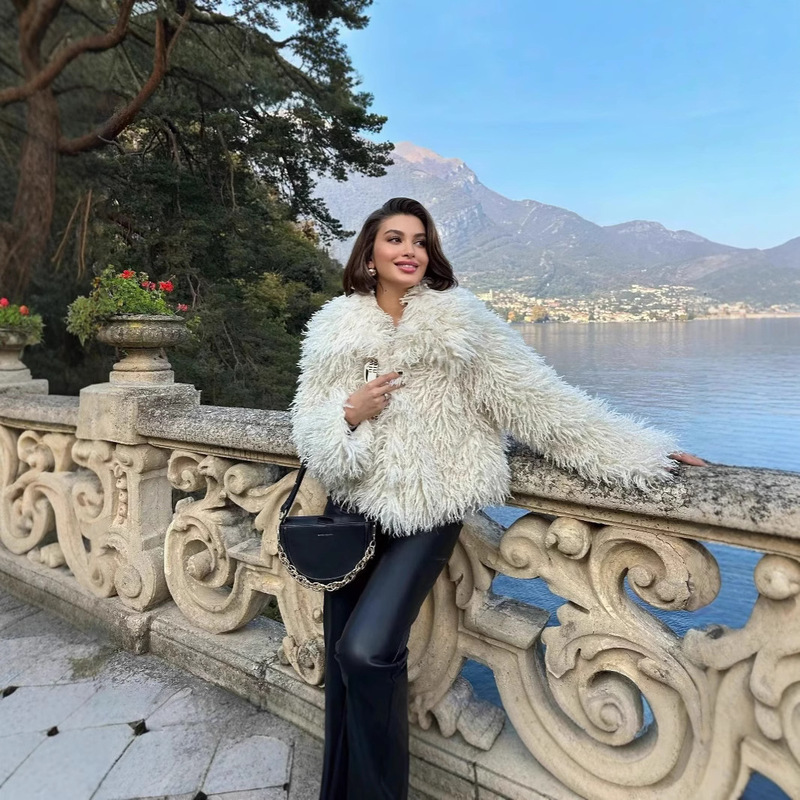 Cross-Border 2026 Autumn and Winter Teddy Women's Fashion Fur Jacket, European and American Style Faux Fur Lazy Style Coat
