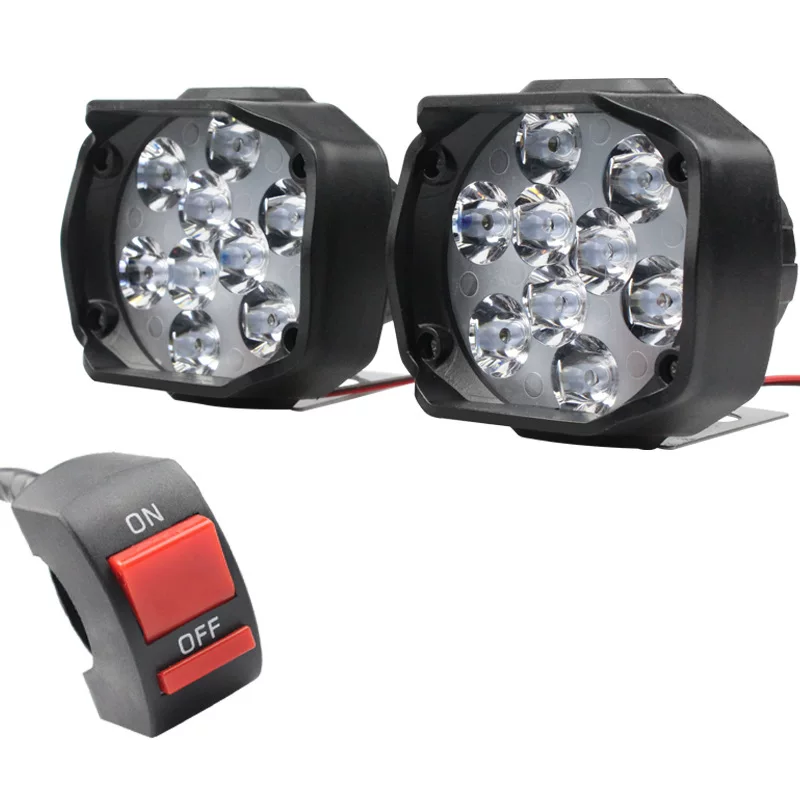 Модифицированные LED-фары для электромобиля с аксессуарами, влагозащищённые рабочие фонари, лампа, выключатель