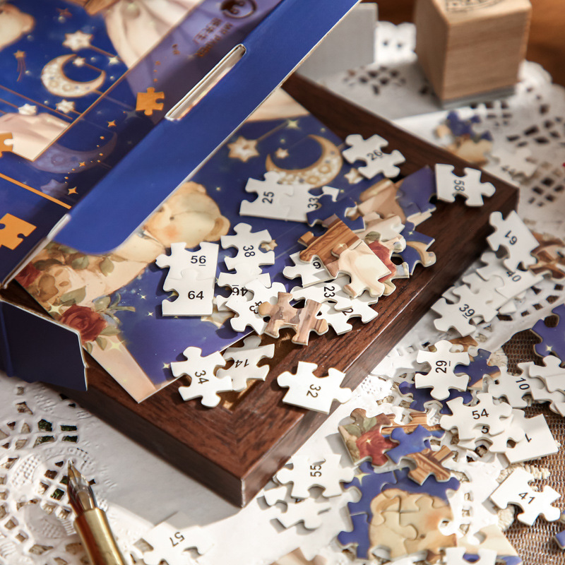 Mr. Paper Jigsaw Gift Box Rose and Bear High Valage Student Toy Puzzle Gift Diy Puzzle Adornos