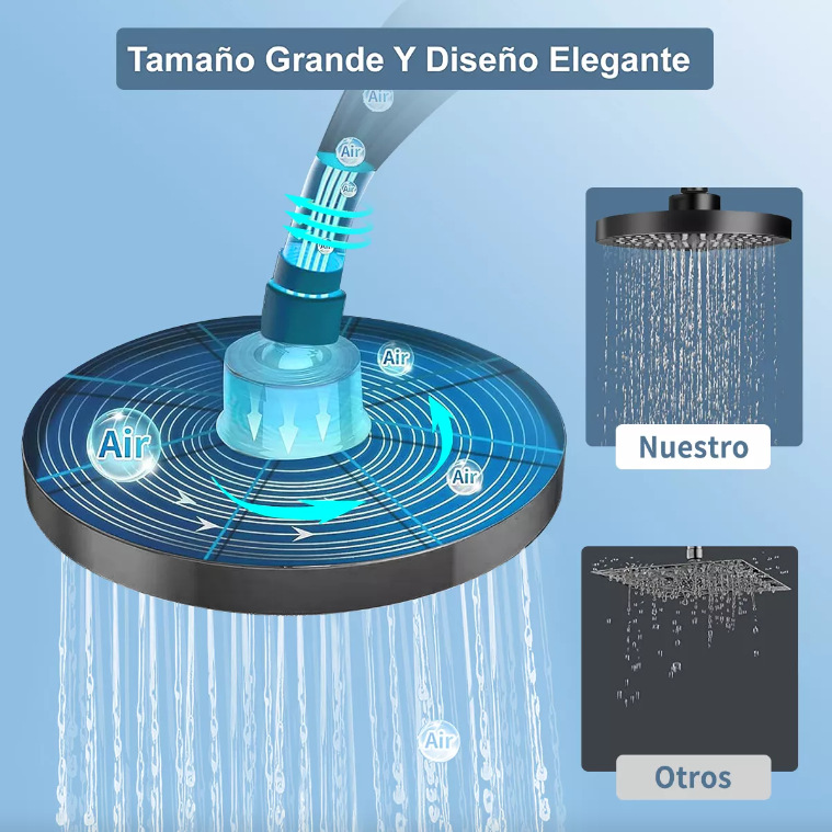 Cross-border exclusive shower set, 6-8 inch pressurized ABS shower top spray, 3-function handheld shower head details Picture