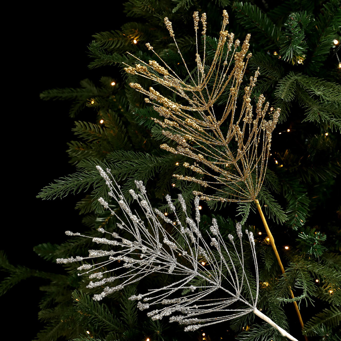 Navidad transfronteriza polvo de oro polvo adhesivo polvo brillante fuegos artificiales frascos arreglos de flores de trigo Arreglo de decoración de árbol de Navidad