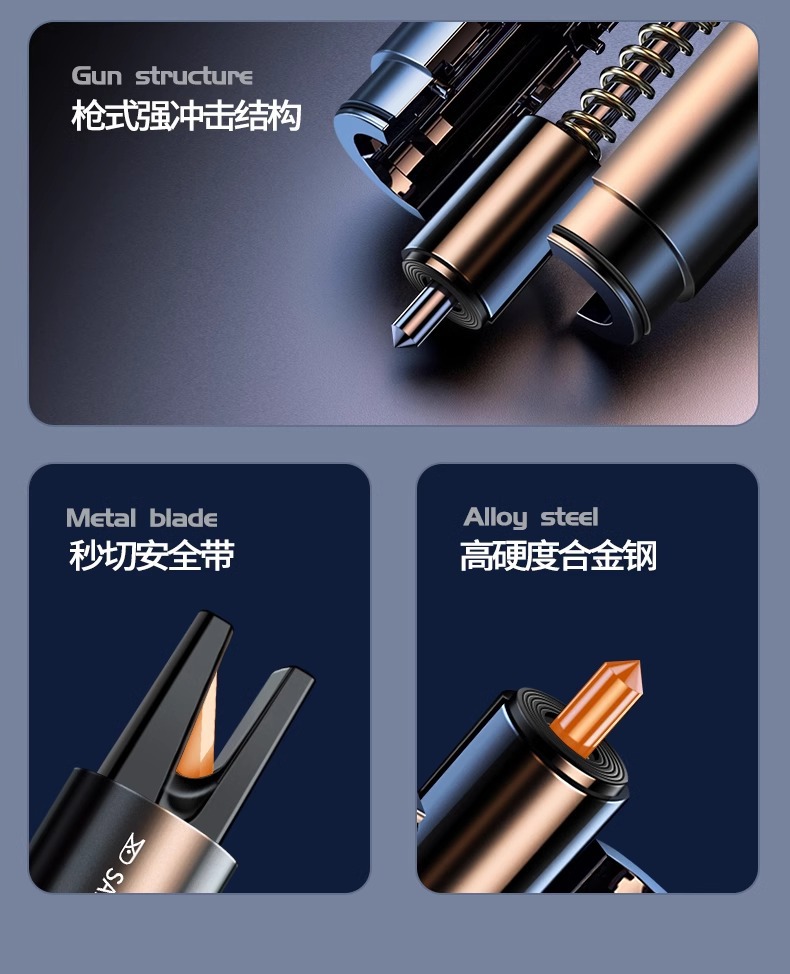 Car Safety Hammer Car Emergency Escape Hammer Multifunctional Safety Belt Cutter Escape Emergency Tool Window Breaking Hammer