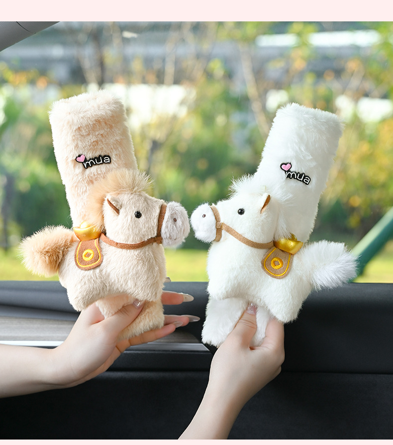 Get Rich Immediately Car Seatbelt Shoulder Pads Cute and High-End Women's Car Interior Protective Cover Anti-Wear Clothing Anti-Choking
