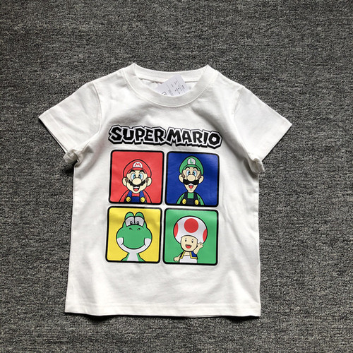 Daily single foreign trade cartoon animation kindergarten primary school student summer new style children's clothing short-sleeved T-shirt shirt program activity suit 
