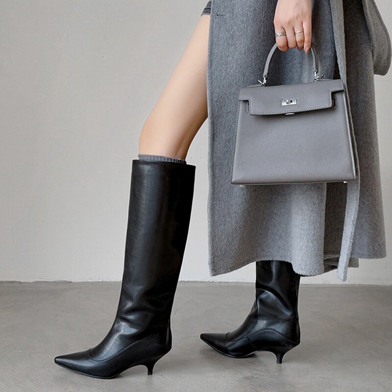 Slimming effect! European and American minimalist style, sexy pointed-toe stiletto knight boots with wide shaft, over-the-knee high boots for plus-size women Slimming effect! European and American minimalist style, sexy pointed-toe stiletto knight boots with wide shaft, over-the-knee high boots for plus-size women