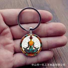 跨境定制欧美绿度母非遗扎基拉姆挂件钥匙扣钥匙链装饰挂扣