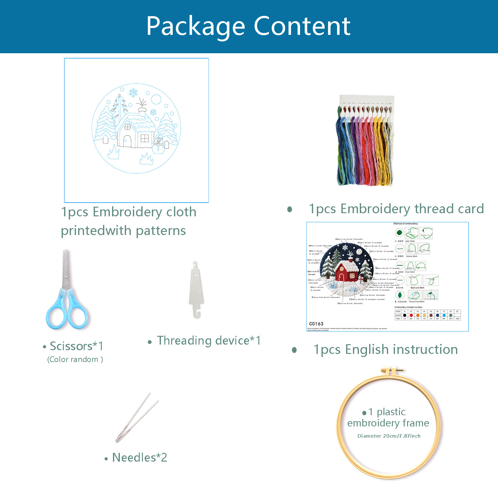 Amazonas bordado transfronterizo invierno lindo lindo invierno paisaje de nieve principiante paquete de materiales de bordado al por mayor
