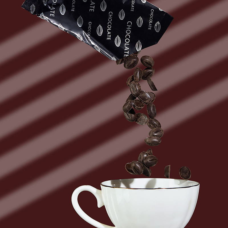 Canned Daily Black Chocolate Cocoa Butter Erythritol Chocolate Bean Bulk Baking Snack 130g