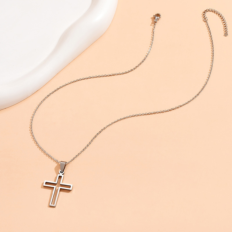 Original Design Cross Stainless Steel Plating Pendant Necklace 1 Piece