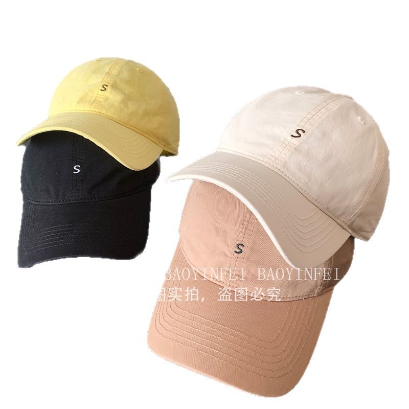 Sombrero de béisbol rosa de letras para mujeres con tapa suave, bordes anchos, cara grande, gorra de lengua de pato, gorra coreana, gorra de cabeza grande