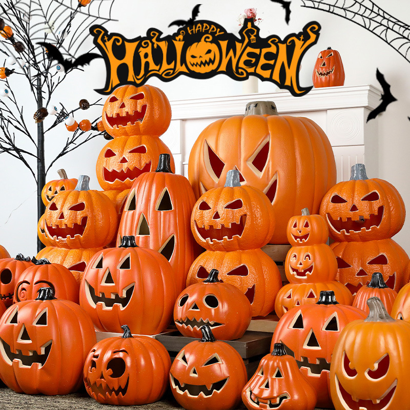 Cross-Border Halloween Decorations, Pumpkin Lanterns, Hollow-Out Glowing Quirky Decorations for Shopping Malls, Amusement Parks, Indoor and Outdoor Props