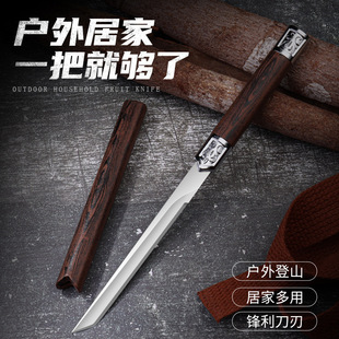 Explosive Electroplated Small Straight Knife Portable Meat Knife Sharp High Hardness Fruit Knife Outdoor Camping Barbecue Pen Knife
