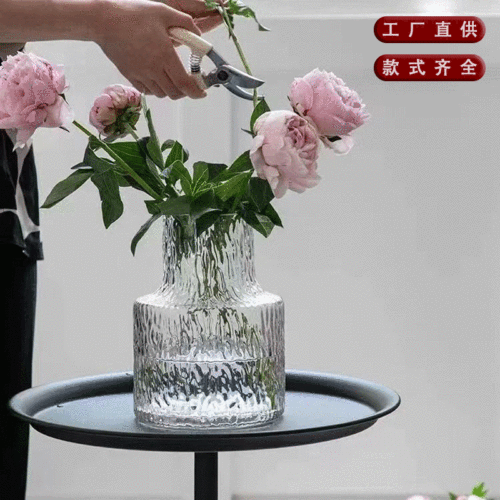 Creative Minimalist Luxury Glass Vase Hydroponic Flower Pot Home Office Decor Ornament Fresh Flowers Dry Flowers Water Plant Pot