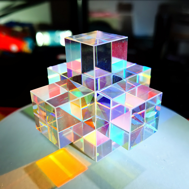 Sol catcher color prisma cubo de luz cristal óptico Cruz decoración escritorio Sol Catcher Festival regalo