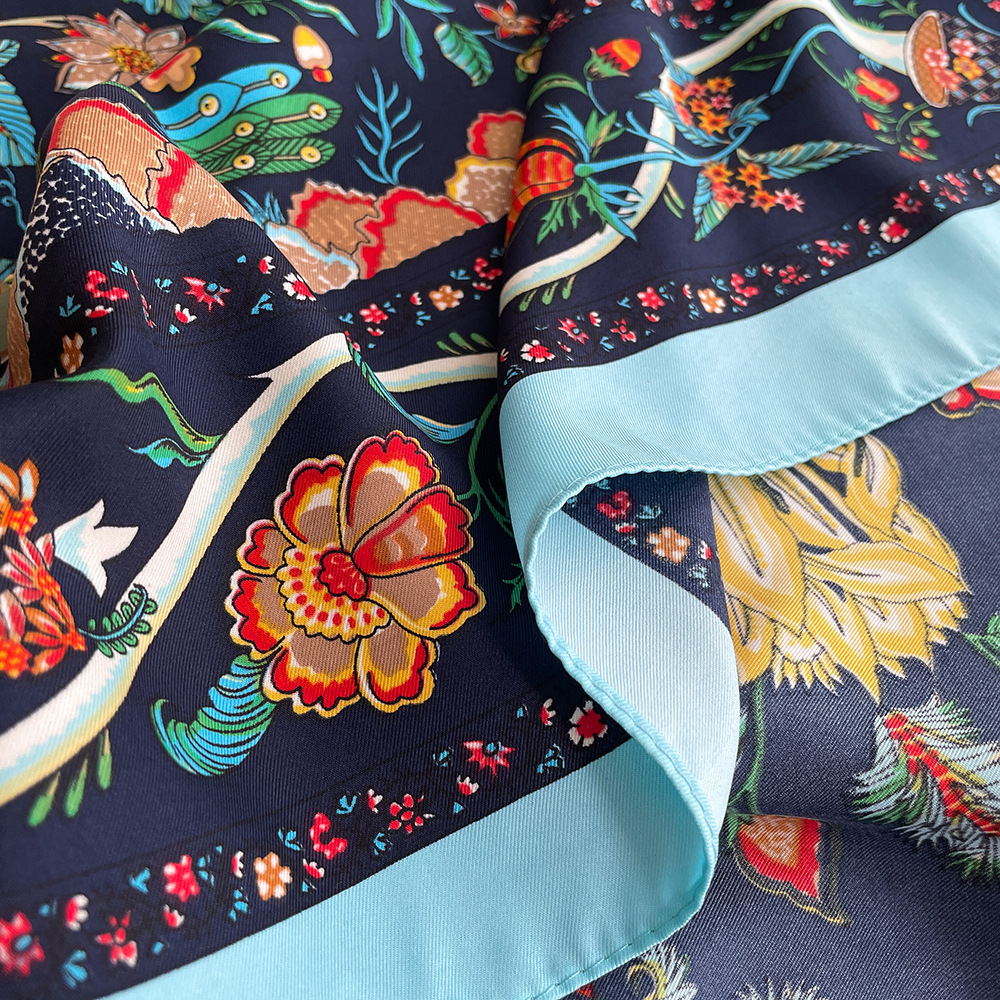 Women's Elegant Tree Leaves Flower Satin Silk Scarf display picture 7