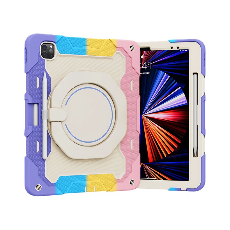 2022 for iPad7.9-12.9 protective shell Pro11 flat cover 10.2 three anti -360 rotating bracket silicone