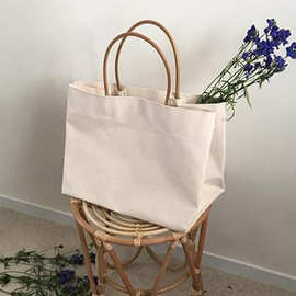 厂家批发简约手提包大购物袋新款文艺女包帆布袋单肩包一件代发