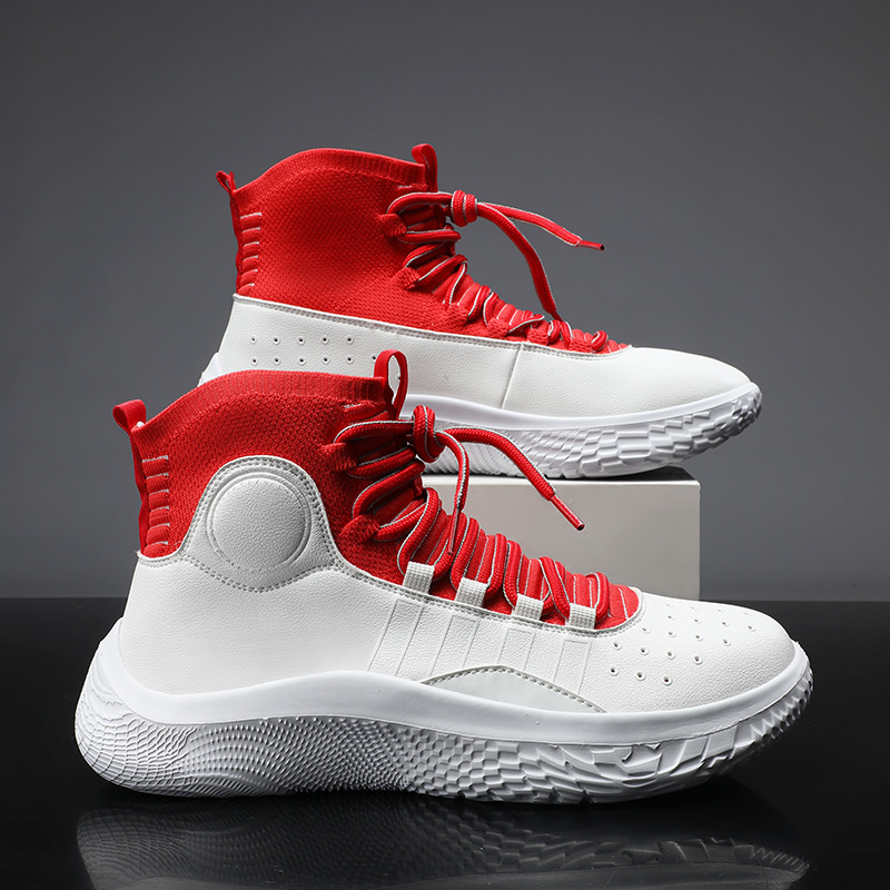 New Basketball Sneakers Men's Spring and Autumn High-Top All-Star Soft-Soled Shock-Absorbing Sports Practical Boots Trendy Running Shoes