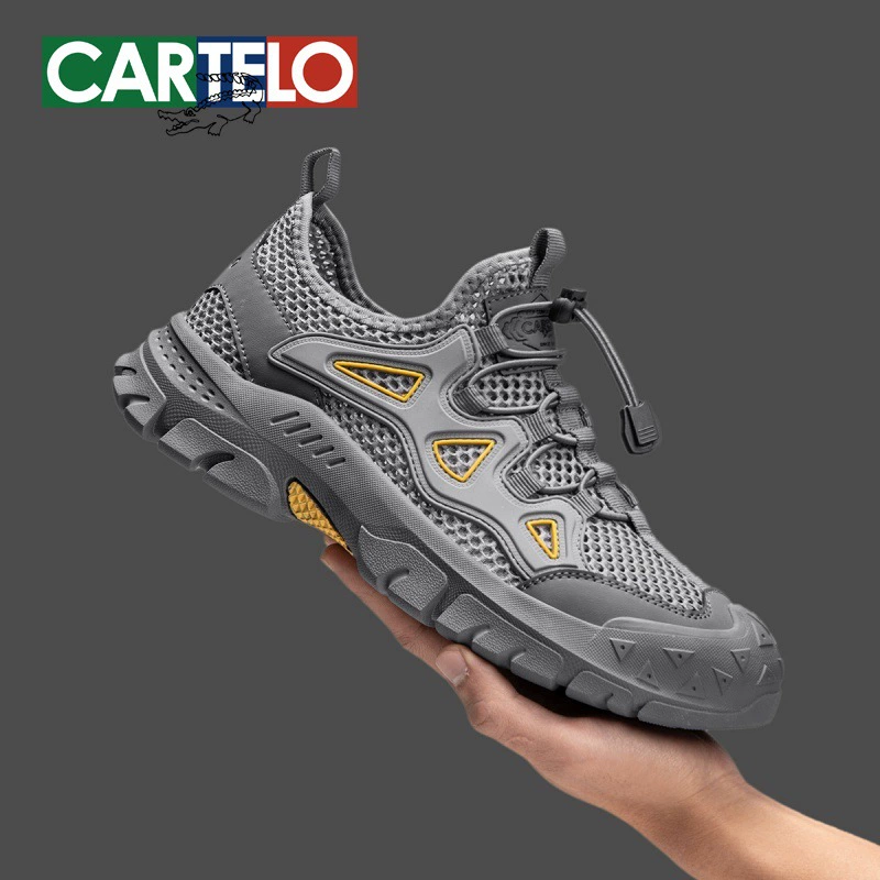 Мужская обувь Cardile из крокодиловой кожи, летняя дышащая обувь для походов и походов по рекам, мужская спортивная обувь с сеткой, уличная повседневная обувь