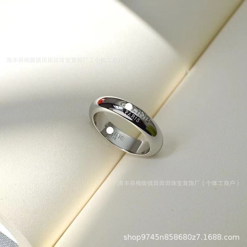 经典款Celi素圈字母指环高级感冷淡风百搭情侣戒指小红书戒指塞琳|undefined