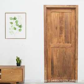 老榆木门仿古实木大门房间室内套装门民宿复古原木门包厢门厂家