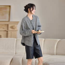 大版宽松显瘦拉毛短外套女2025新款春秋冬小众款毛衣开衫