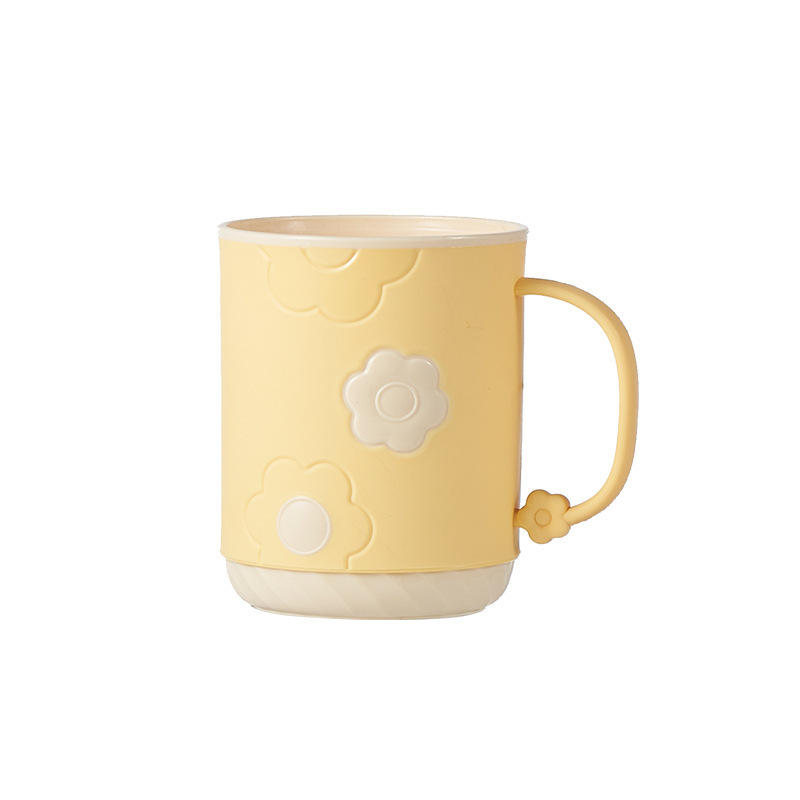 Flores de plástico creativo engrosado taza de enjuague encantador taza de lavado de chicas taza de cepillo de dientes taza de lavado casera taza de agua taza de dientes