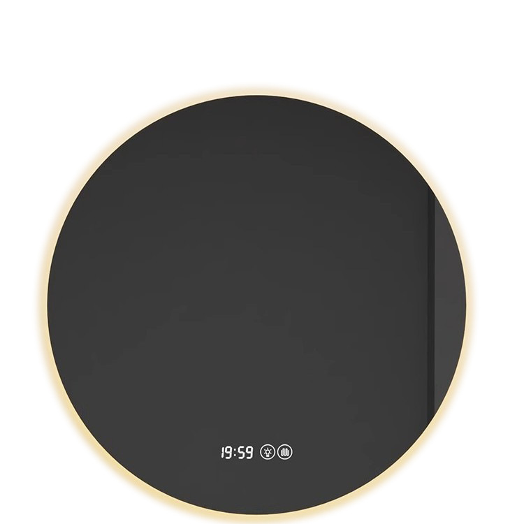 Espejo de baño de desfogado inducción táctil LED luminiscente espejo redondo con lámpara de pared espejo de maquillaje espejo de desfogado