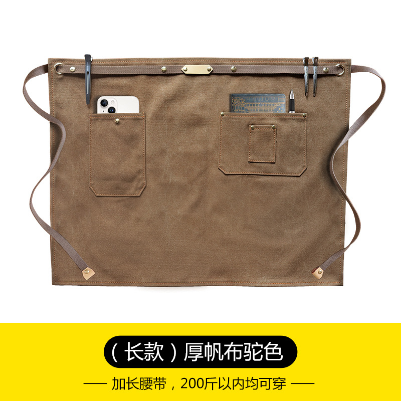 Estilo coreano delantal de lona gruesa media longitud corta opcional leche té barista trajes delantal de mezclilla al por mayor