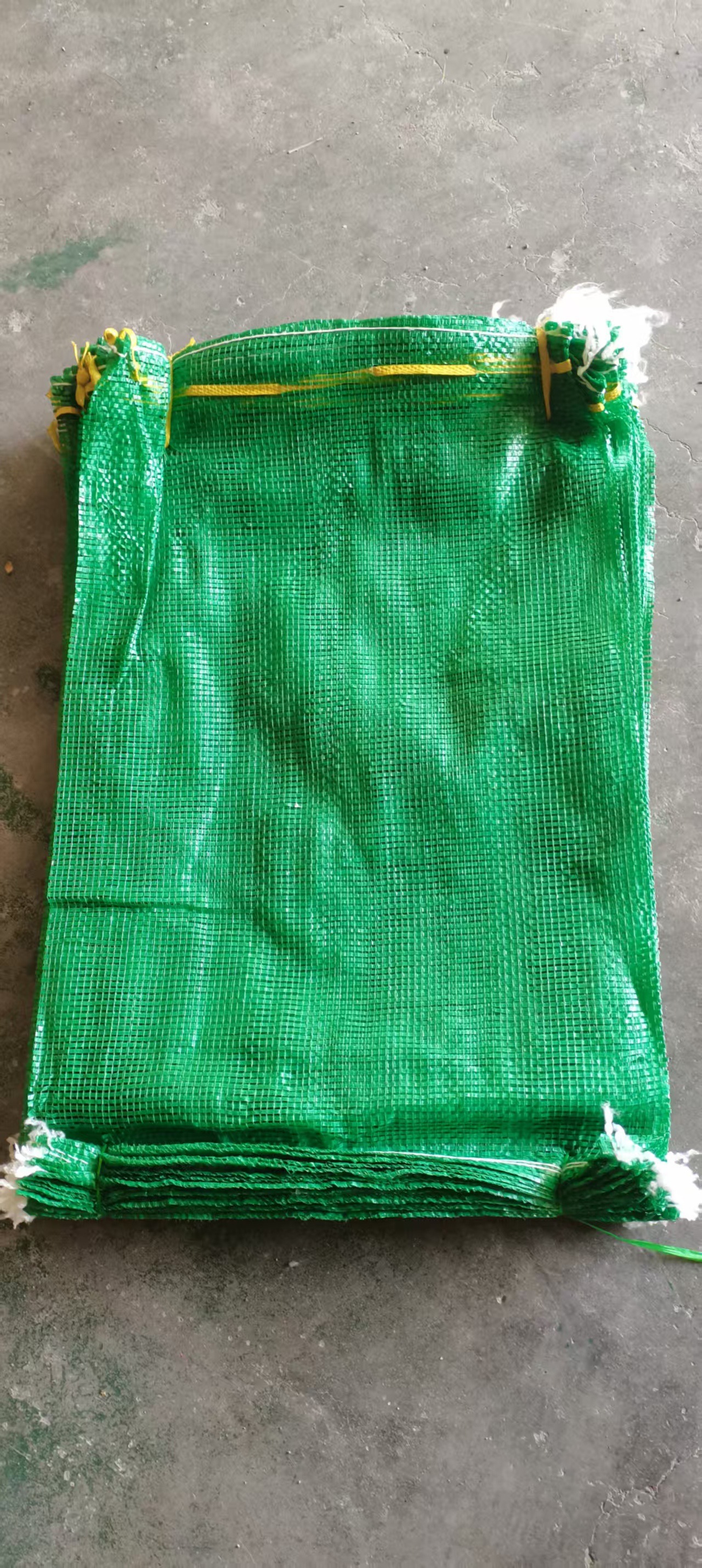 Bolsa de malla verde grande cifrado verduras frutas bolsas de malla abertura de paquete cifrado gran maíz bolsas de malla