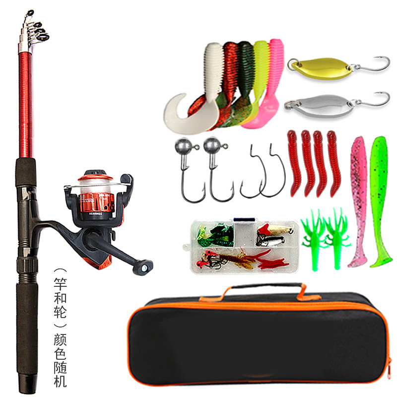 Ultra sección corta caña de pescar traje combinación mar caña de pescar portátil mini caña de pescar conjunto completo mar Rod traje de artes de pesca traje