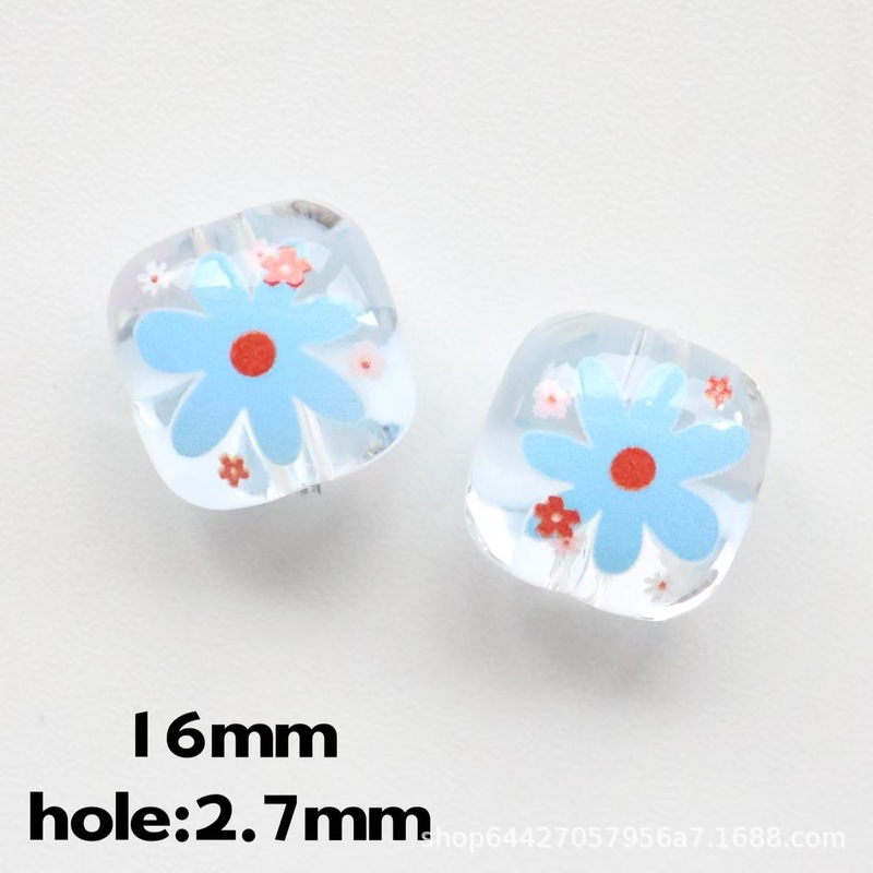 卡通动漫印花亚克力馒头珠diy手机链手链链条串珠饰品配件|undefined