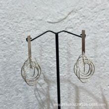 西西里 泰国 925纯银 纯手工 旋转多环耳环 小众设计耳饰